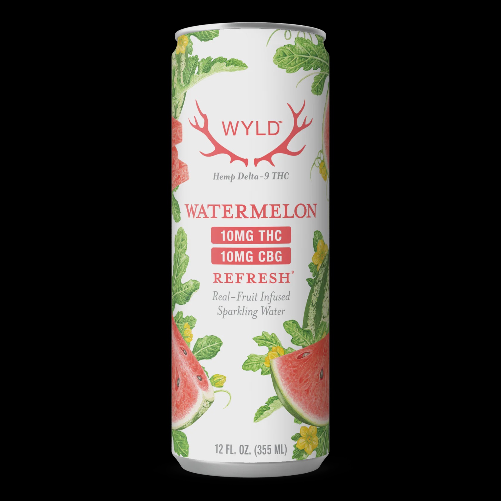 WYLD Watermelon Sparkling Water 10 mg THC 10 mg CBG 12 oz can
